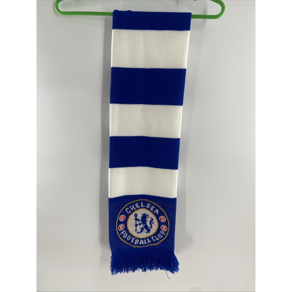 Chelsea FC Soccer Football Scarf Licensed Blue White Striped Made In UK